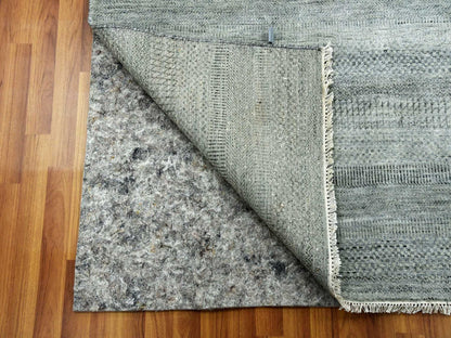 Grey 8'0" x 10'2" Modern / Contemporary Hand knotted Wool/Silk Rug - Sku: O079317