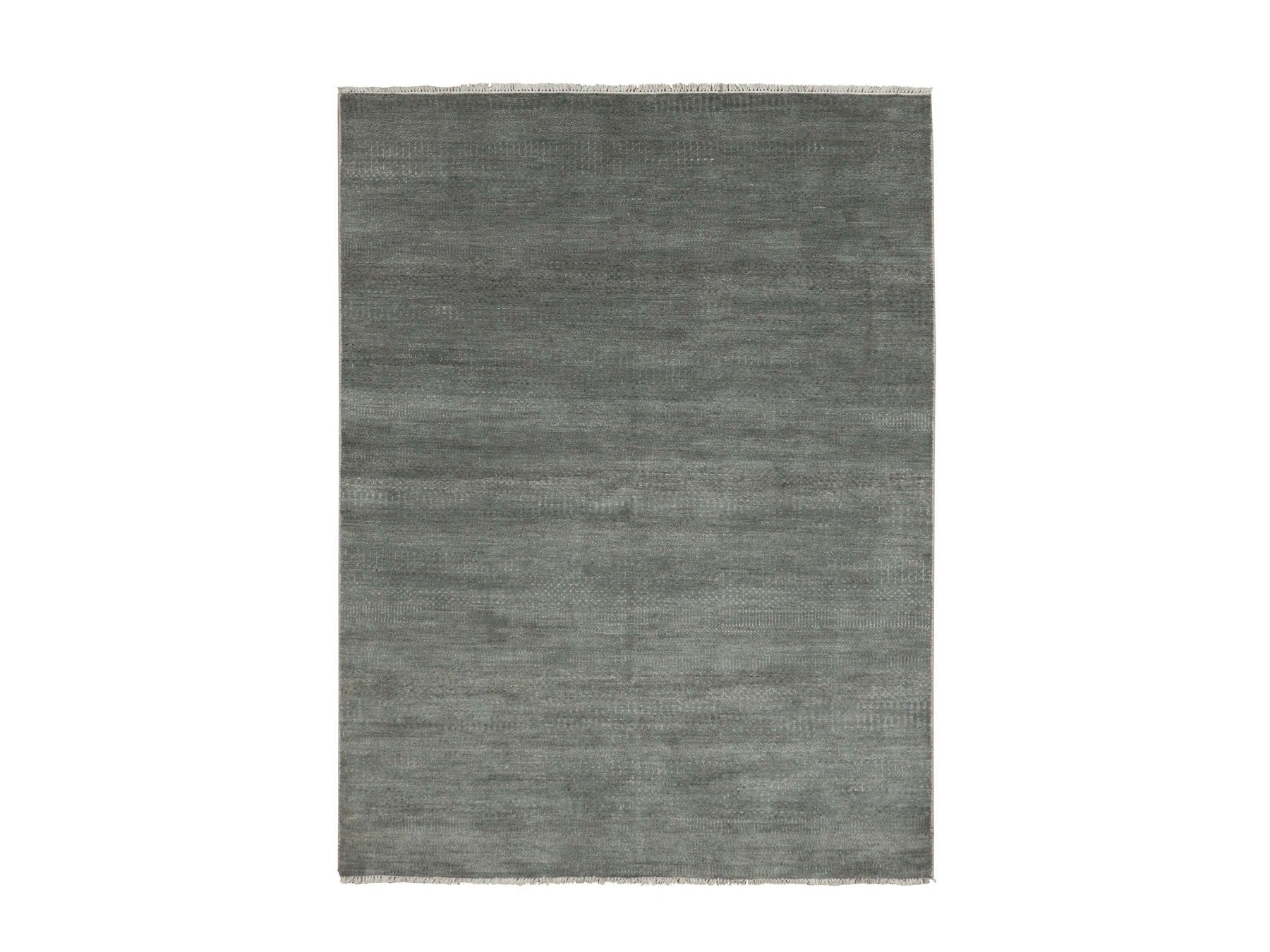 Modern / Contemporary hand-knotted wool/silk rug in Gray, 5'1" x 7'1" — SKU O079334