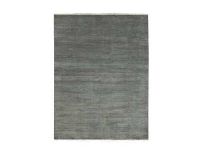Modern / Contemporary hand-knotted wool/silk rug in Gray, 5'1" x 7'1" — SKU O079334