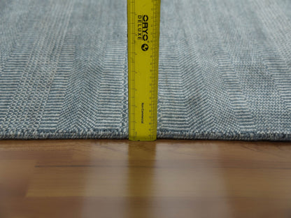 Modern / Contemporary hand-knotted wool/silk runner in Gray, 3'10" x 7' — SKU O079337 (view 6)