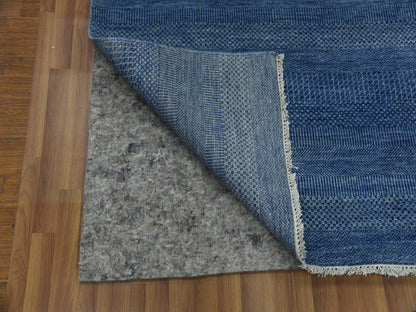 Blue 12'0" x 18'0" Modern and Contemporary Hand knotted Wool/Silk Rug - Sku: O079358