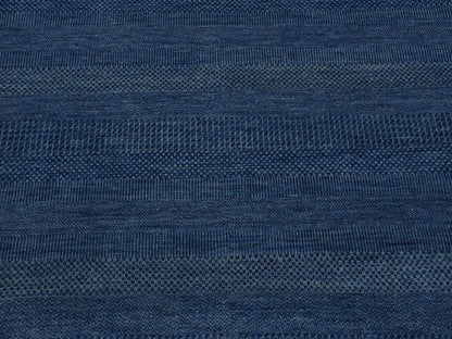 Blue 12'0" x 18'0" Modern and Contemporary Hand knotted Wool/Silk Rug - Sku: O079358