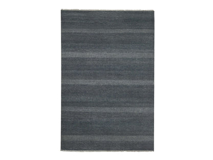 Blue 6'0" x 9'0" Modern and Contemporary Hand knotted Wool/Silk Rug - Sku: O079363