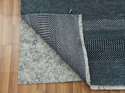 Blue 6'0" x 9'0" Modern and Contemporary Hand knotted Wool/Silk Rug - Sku: O079363