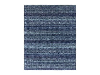 Blue 8'0" x 10'2" Modern and Contemporary Hand knotted Wool Rug - Sku: O079372