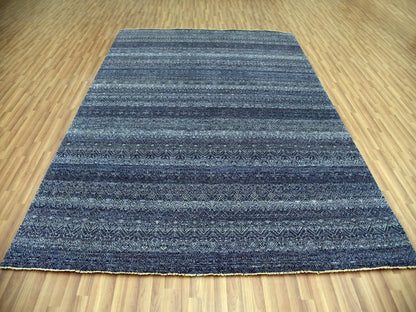 Blue 8'0" x 10'2" Modern and Contemporary Hand knotted Wool Rug - Sku: O079372