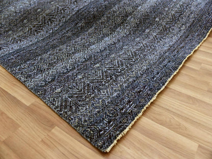 Blue 8'0" x 10'2" Modern and Contemporary Hand knotted Wool Rug - Sku: O079372