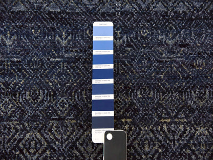 Blue 8'0" x 10'2" Modern and Contemporary Hand knotted Wool Rug - Sku: O079372