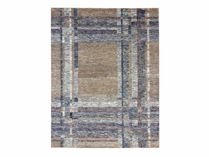 Modern / Contemporary hand-knotted wool rug in Brown, 8'2" x 10'2" — SKU O079378