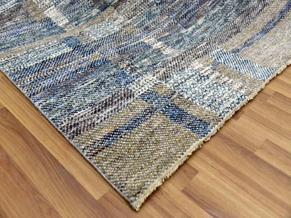 Brown 8'2" x 10'2" Modern / Contemporary Hand knotted Wool Rug - Sku: O079378