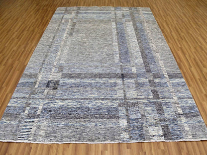 Beige 8'0" x 10'2" Modern and Contemporary Hand knotted Wool Rug - Sku: O079379