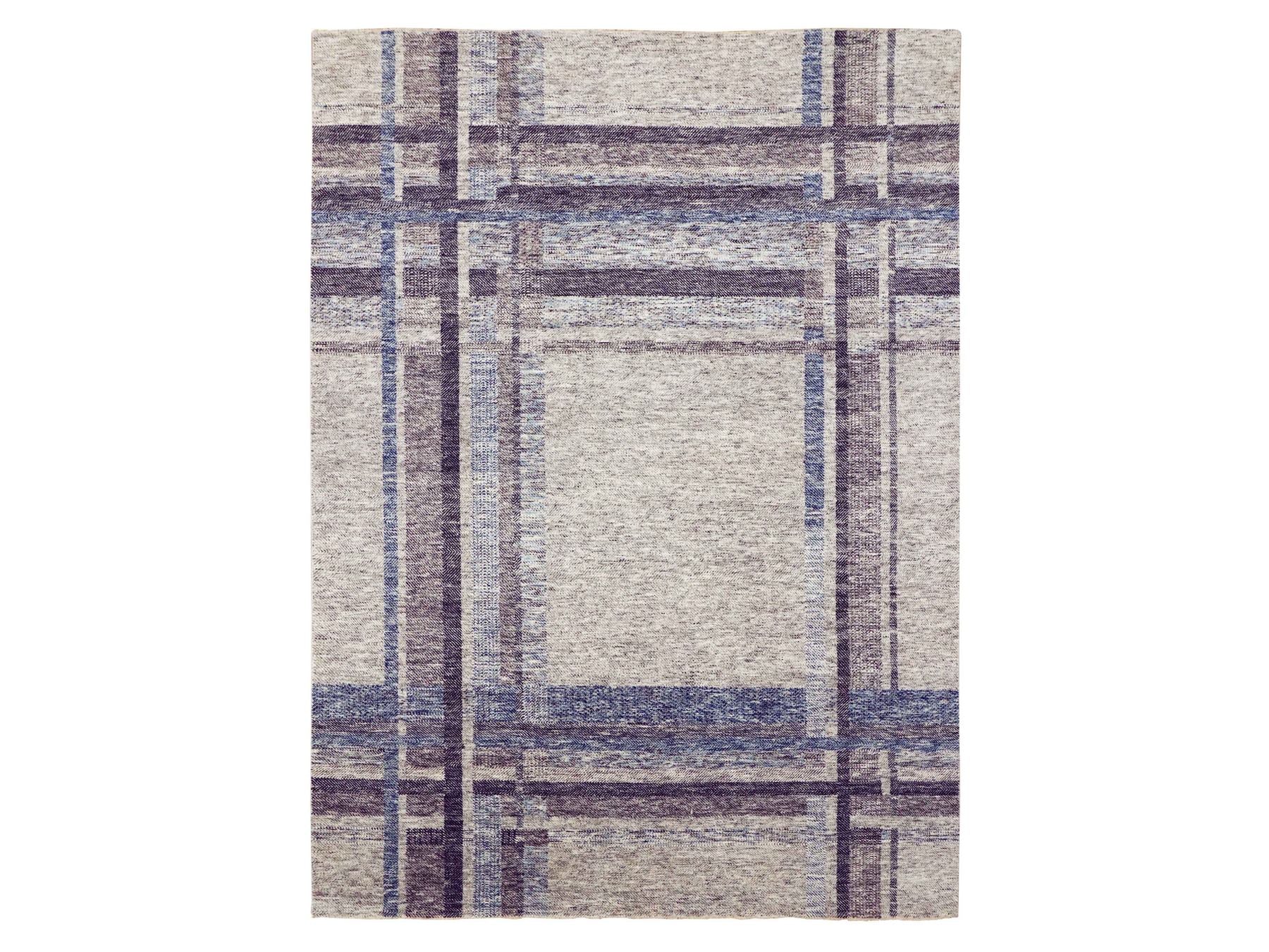 Modern / Contemporary hand-knotted wool rug in Gray, 9' x 12'1" — SKU O079381