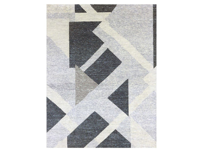 Modern / Contemporary hand-knotted wool rug in Gray, 11'10" x 15'2" — SKU O079399