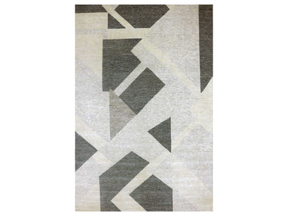 Grey 12'1" x 18'0" Modern / Contemporary Hand knotted Wool Rug - Sku: O079401