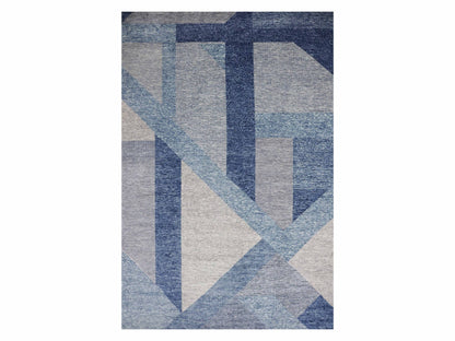 Blue 12'2" x 18'3" Modern and Contemporary Hand knotted Wool Rug - Sku: O079405