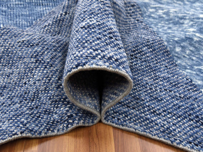 Blue 12'2" x 18'3" Modern and Contemporary Hand knotted Wool Rug - Sku: O079405