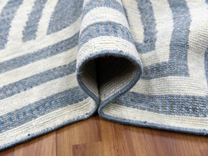 Blue 12'2" x 18'4" Modern and Contemporary Hand knotted Wool Rug - Sku: O079409