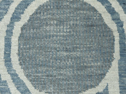 Blue 12'2" x 18'4" Modern and Contemporary Hand knotted Wool Rug - Sku: O079409