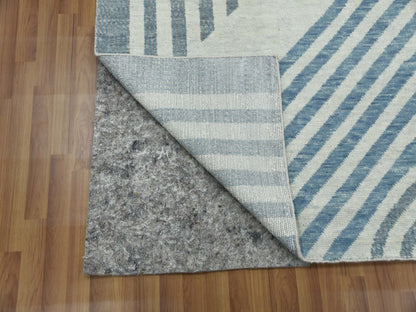 Blue 10'1" x 14'0" Modern and Contemporary Hand knotted Wool Rug - Sku: O079412