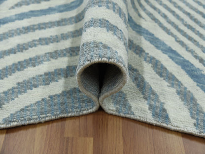 Blue 10'1" x 14'0" Modern and Contemporary Hand knotted Wool Rug - Sku: O079412