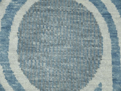 Blue 10'1" x 14'0" Modern and Contemporary Hand knotted Wool Rug - Sku: O079412
