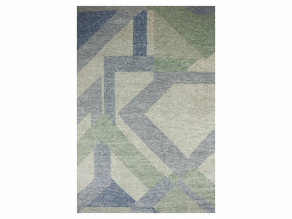 Green 12'2" x 18'3" Modern / Contemporary Hand knotted Wool Rug - Sku: O079414