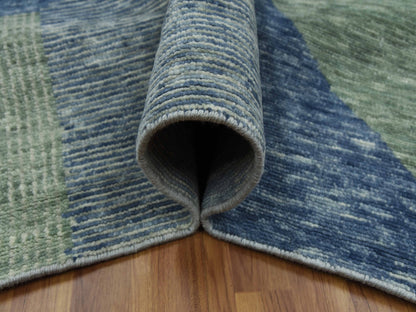 Green 12'2" x 18'3" Modern / Contemporary Hand knotted Wool Rug - Sku: O079414
