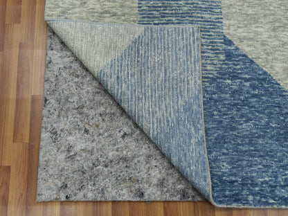 Green 10'0" x 14'0" Modern / Contemporary Hand knotted Wool Rug - Sku: O079416