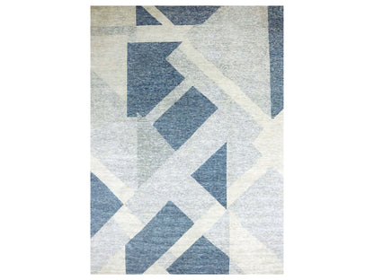 Blue 12'1" x 18'4" Modern and Contemporary Hand knotted Wool Rug - Sku: O079420
