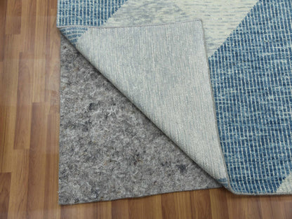 Blue 10'2" x 14'2" Modern and Contemporary Hand knotted Wool Rug - Sku: O079422
