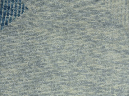 Blue 10'2" x 14'2" Modern and Contemporary Hand knotted Wool Rug - Sku: O079422