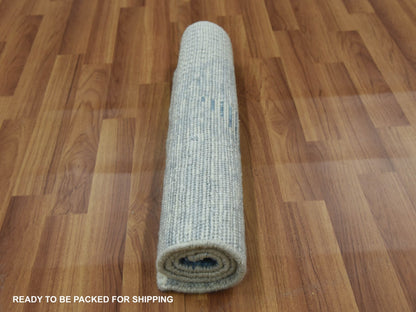 Blue 2'0" x 3'0" Modern and Contemporary Hand knotted Wool Rug - Sku: O079425