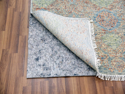 Green 9'2" x 12'0" Modern / Contemporary Hand knotted Wool Rug - Sku: O079434