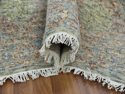 Green 9'0" x 12'0" Modern / Contemporary Hand knotted Wool Rug - Sku: O079435