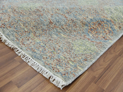 Green 9'0" x 12'0" Modern / Contemporary Hand knotted Wool Rug - Sku: O079435