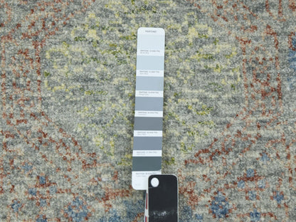 Green 9'0" x 12'0" Modern / Contemporary Hand knotted Wool Rug - Sku: O079435