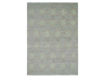 Green 10'0" x 14'2" Modern / Contemporary Hand knotted Wool Rug - Sku: O079436