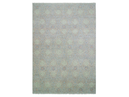 Green 12'0" x 17'4" Modern / Contemporary Hand knotted Wool Rug - Sku: O079438