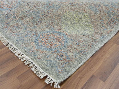 Green 12'0" x 17'4" Modern / Contemporary Hand knotted Wool Rug - Sku: O079438