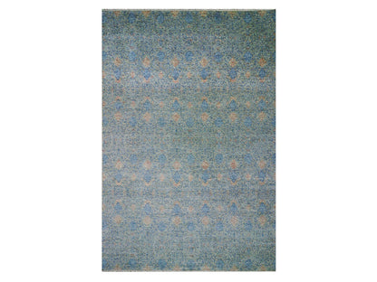 Blue 11'10" x 17'10" Modern and Contemporary Hand knotted Wool Rug - Sku: O079441