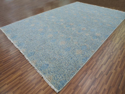 Blue 11'10" x 17'10" Modern and Contemporary Hand knotted Wool Rug - Sku: O079441