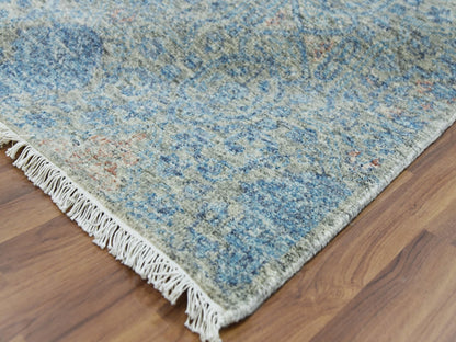 Blue 11'10" x 17'10" Modern and Contemporary Hand knotted Wool Rug - Sku: O079441