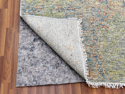 Green 10'0" x 14'0" Modern / Contemporary Hand knotted Wool Rug - Sku: O079442