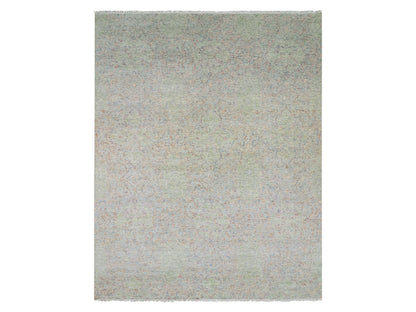 Green 12'0" x 15'2" Modern / Contemporary Hand knotted Wool Rug - Sku: O079443