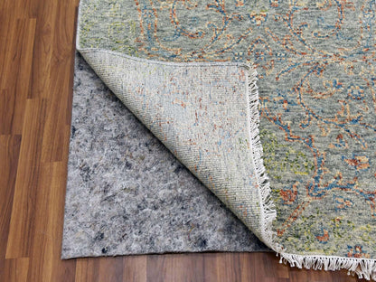 Green 12'0" x 15'2" Modern / Contemporary Hand knotted Wool Rug - Sku: O079443