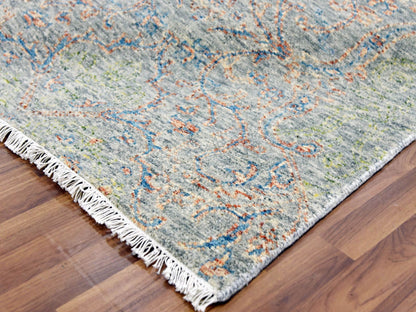 Green 12'0" x 15'2" Modern / Contemporary Hand knotted Wool Rug - Sku: O079443