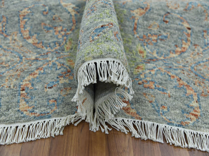 Green 12'0" x 18'0" Modern / Contemporary Hand knotted Wool Rug - Sku: O079449