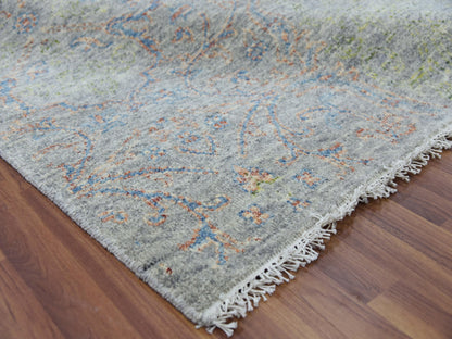 Green 12'0" x 18'0" Modern / Contemporary Hand knotted Wool Rug - Sku: O079449