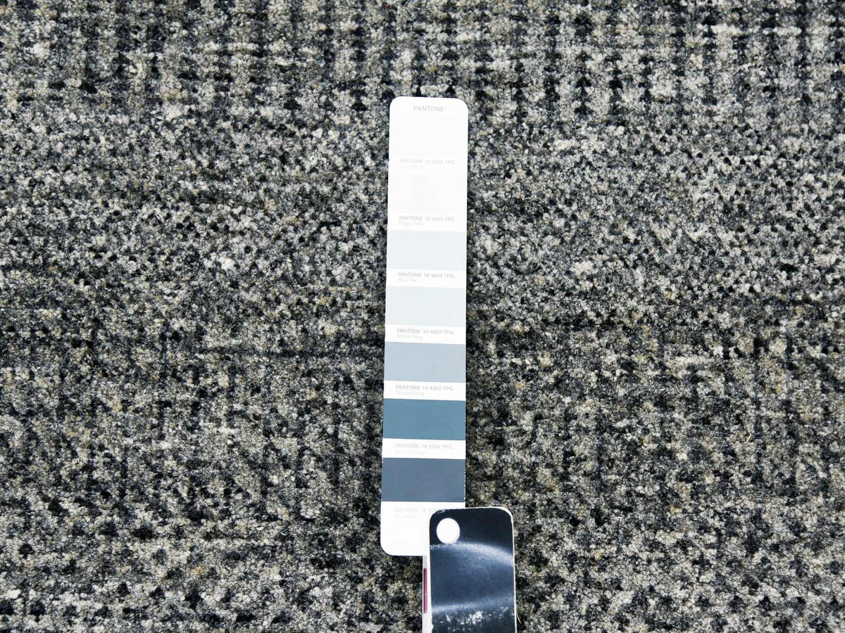 Modern / Contemporary hand-knotted wool rug in Gray, 12'1" x 18'2" — SKU O079450 (view 7)