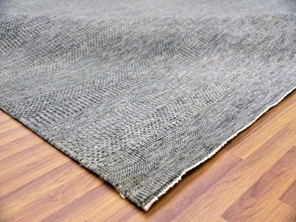 Modern / Contemporary hand-knotted wool rug in Gray, 12' x 15'1" — SKU O079451 (view 6)